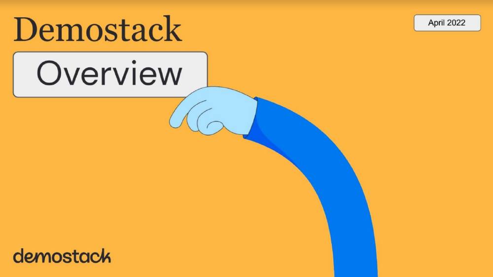 Demostack pitch deck, cover slide