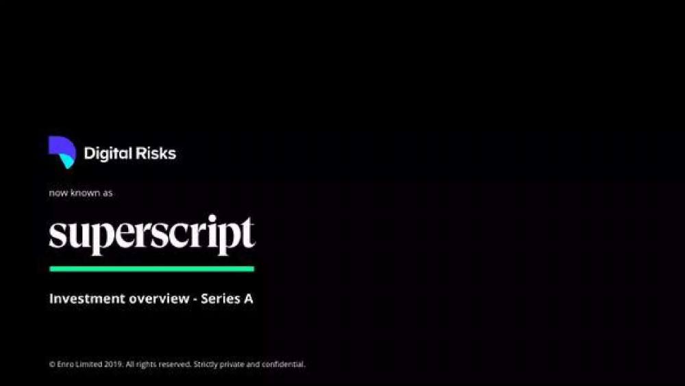 Digitalrisks pitch deck, cover slide
