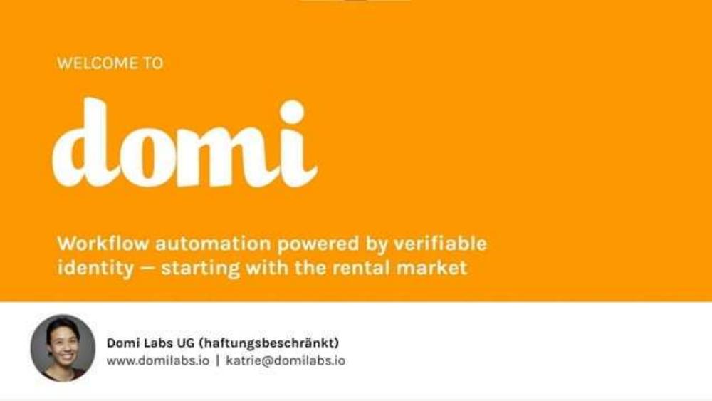 Domi pitch deck, cover slide