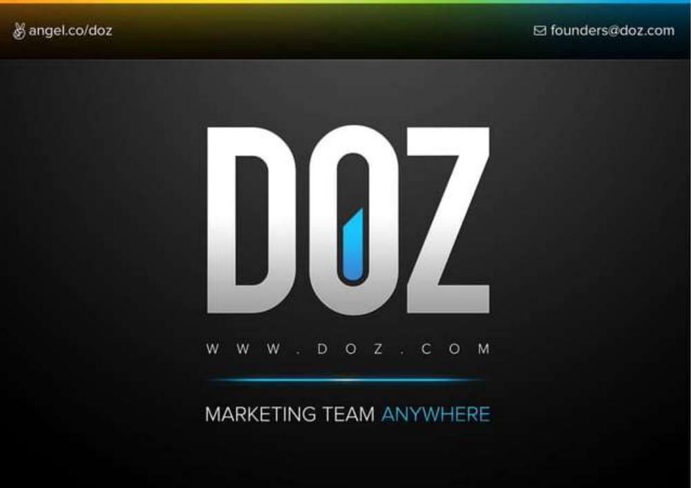 DOZ pitch deck, cover slide