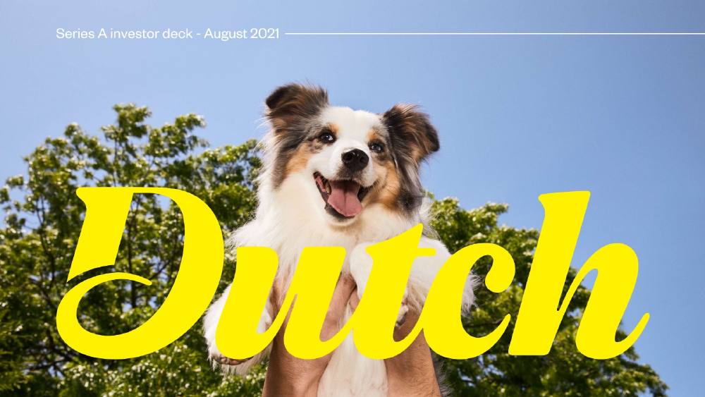 Dutch pitch deck, cover slide