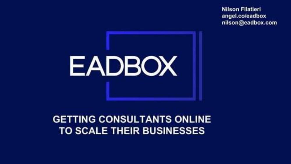 EadBox pitch deck, cover slide