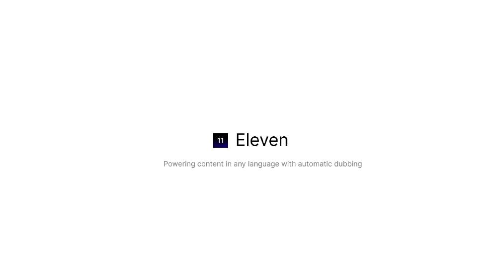 ElevenLabs pitch deck, cover slide