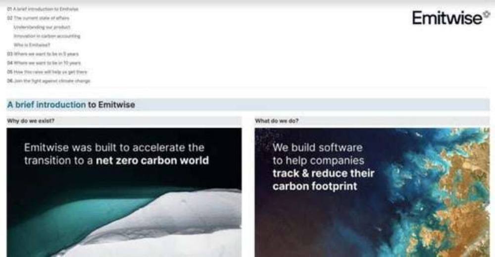 Emitwise pitch deck, cover slide