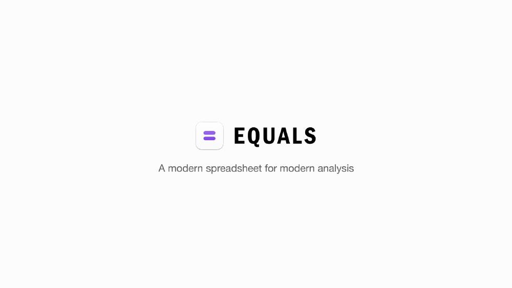 Equals pitch deck, cover slide