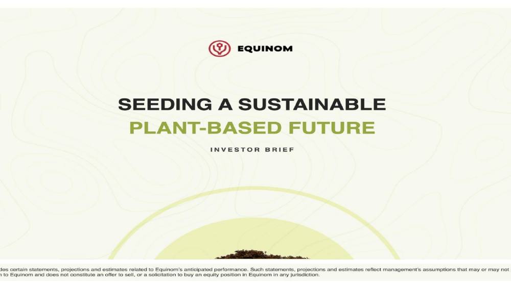 Equinom pitch deck, cover slide