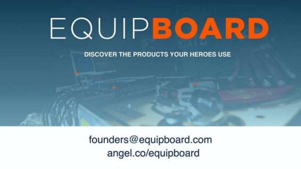 Equipboard pitch deck, cover slide