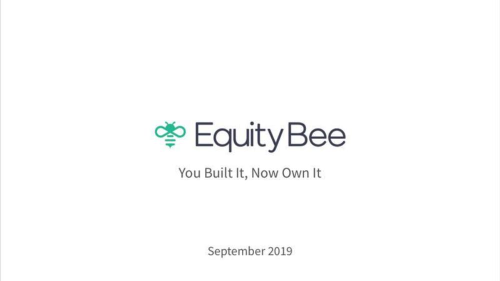 Equitybee pitch deck, cover slide