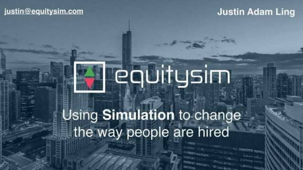 EquitySim pitch deck, cover slide