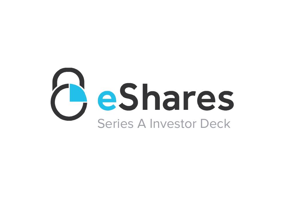eShares pitch deck, cover slide