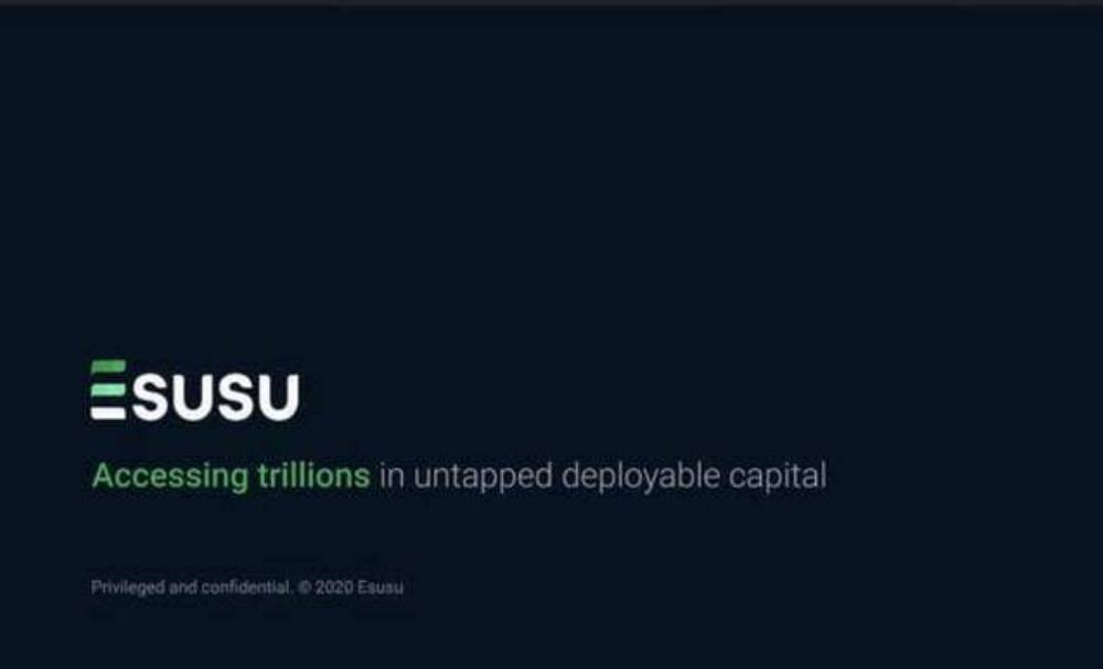 Esusu pitch deck, cover slide