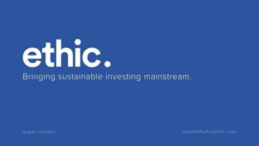 Ethic pitch deck, cover slide