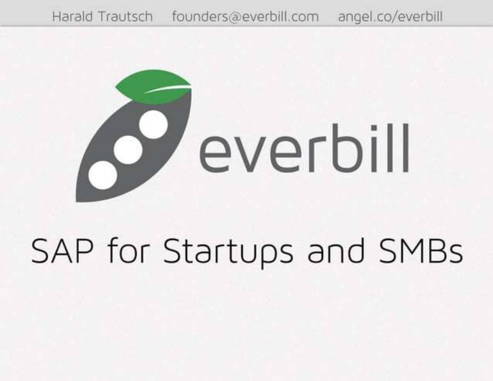 Everbill pitch deck, cover slide