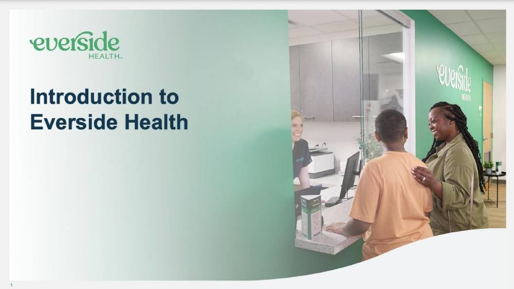Everside Health pitch deck, cover slide