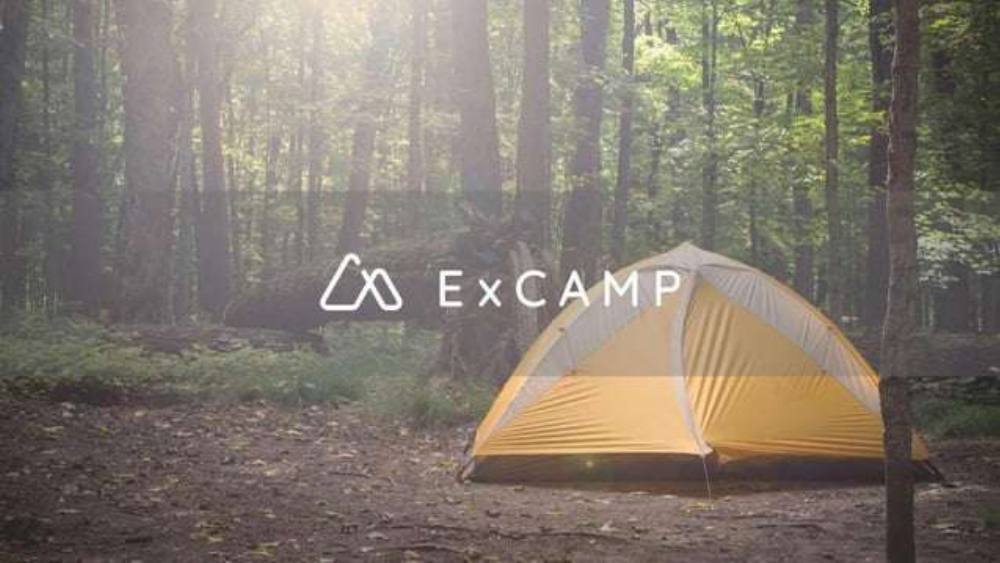 ExCAMP pitch deck, cover slide