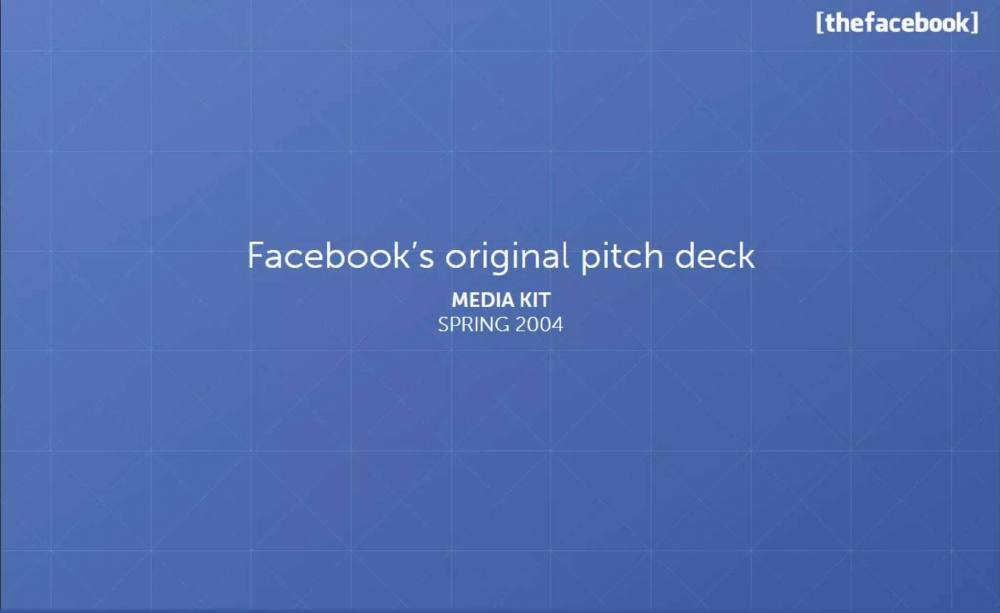 Facebook pitch deck, cover slide