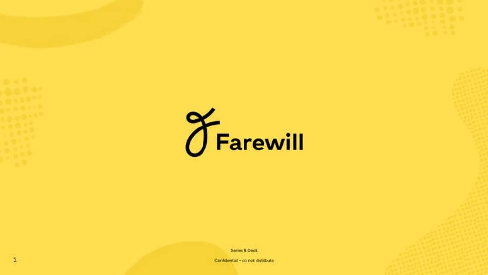 Farewill pitch deck, cover slide