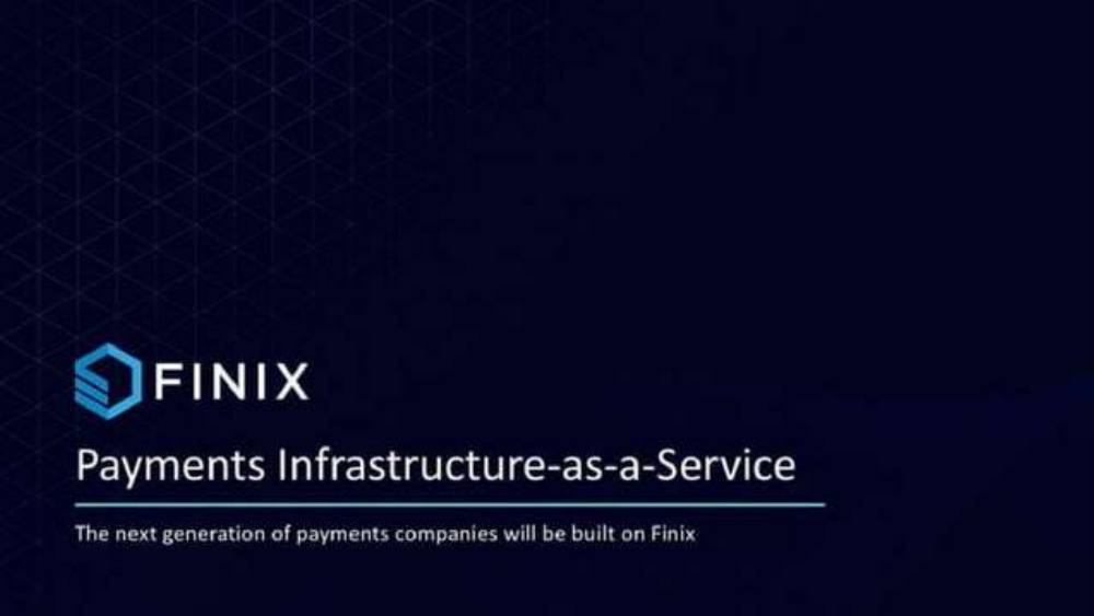 Finix pitch deck, cover slide