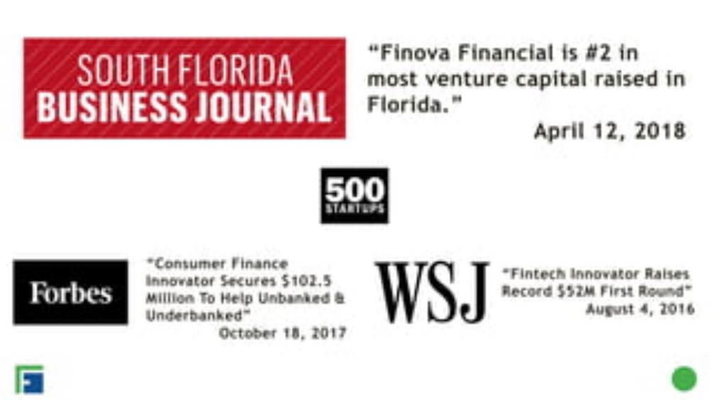 Finova Financial pitch deck, cover slide