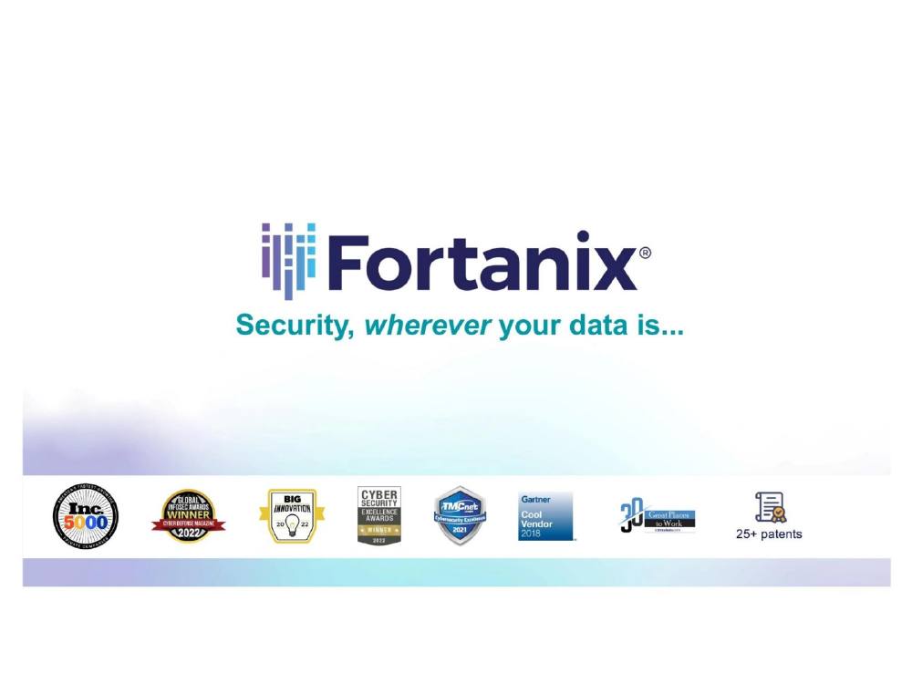 Fortanix pitch deck, cover slide
