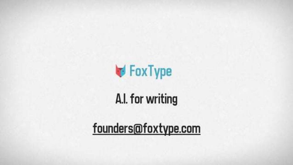Foxtype pitch deck, cover slide