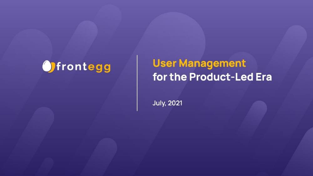 Frontegg pitch deck, cover slide