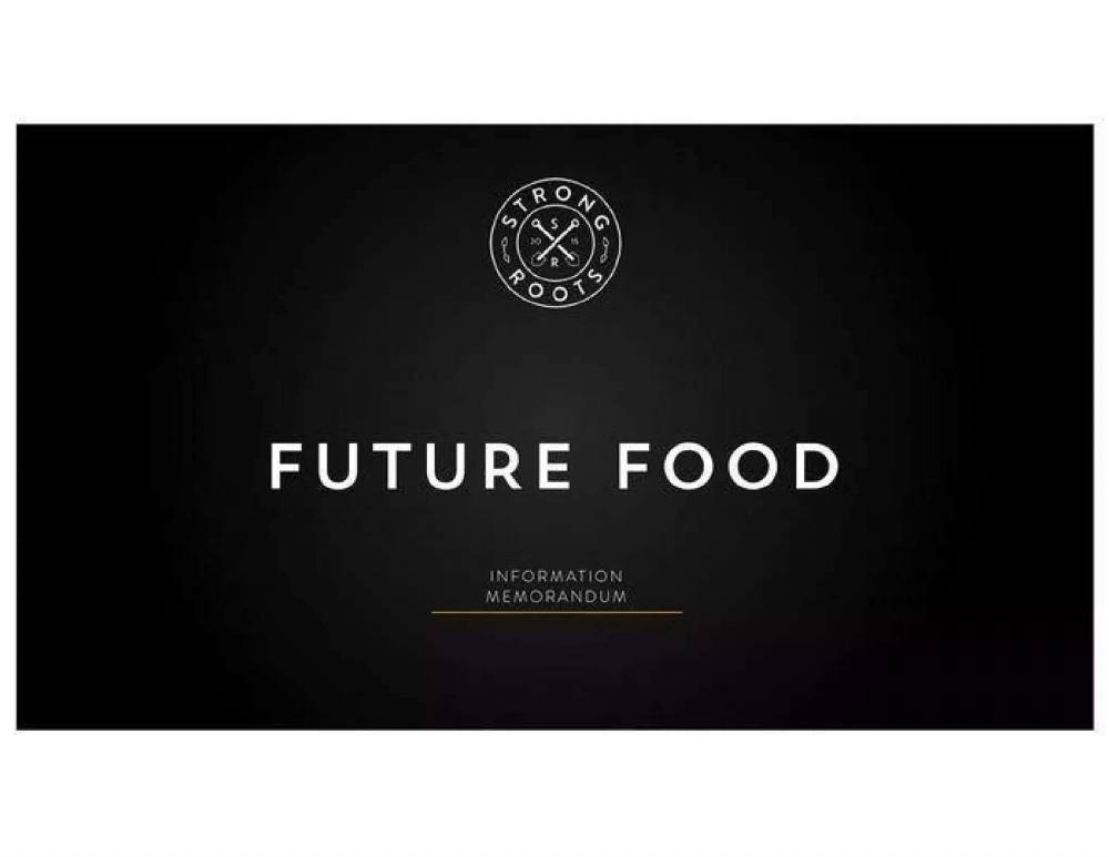 Futurefood pitch deck, cover slide