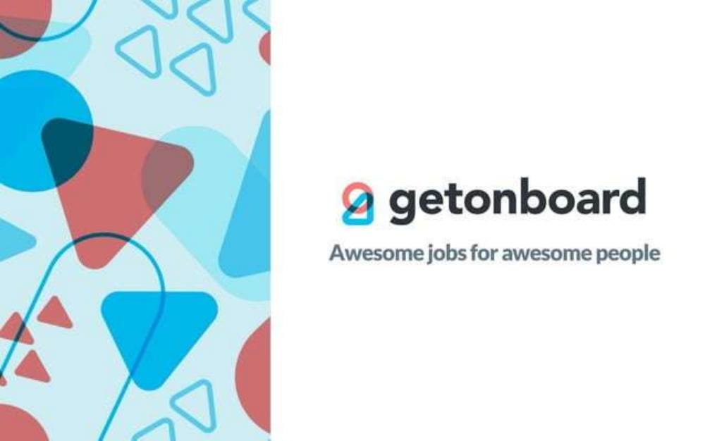 Get on Board pitch deck, cover slide
