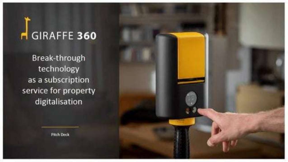 Giraffe360 pitch deck, cover slide
