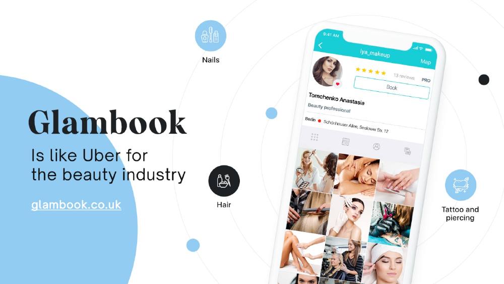 Glambook pitch deck, cover slide