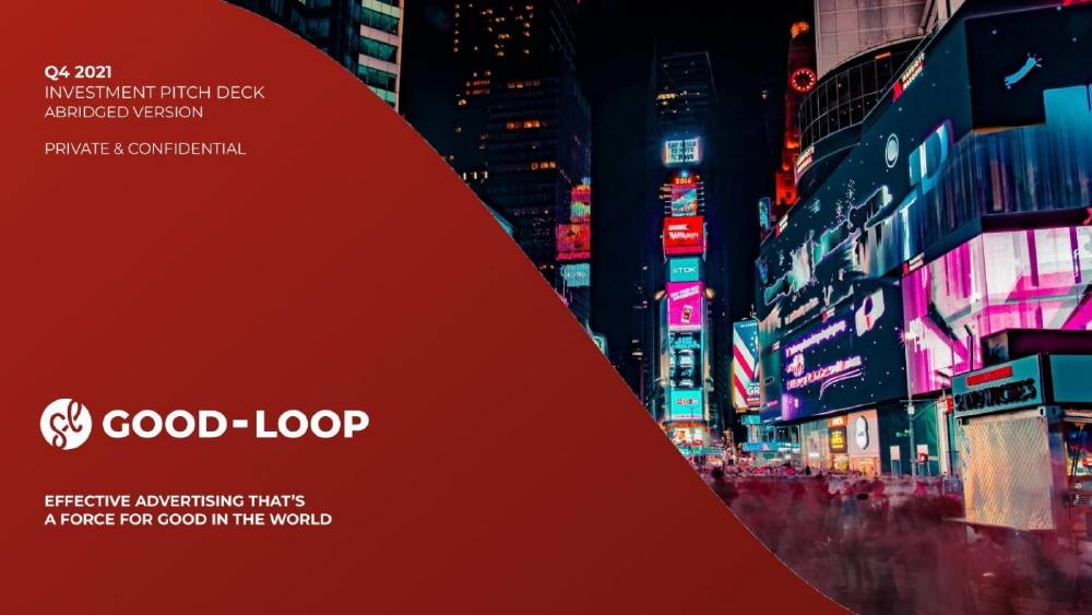 Good-Loop pitch deck, cover slide