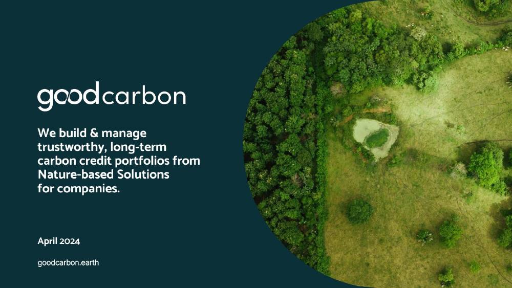 Goodcarbon pitch deck, cover slide