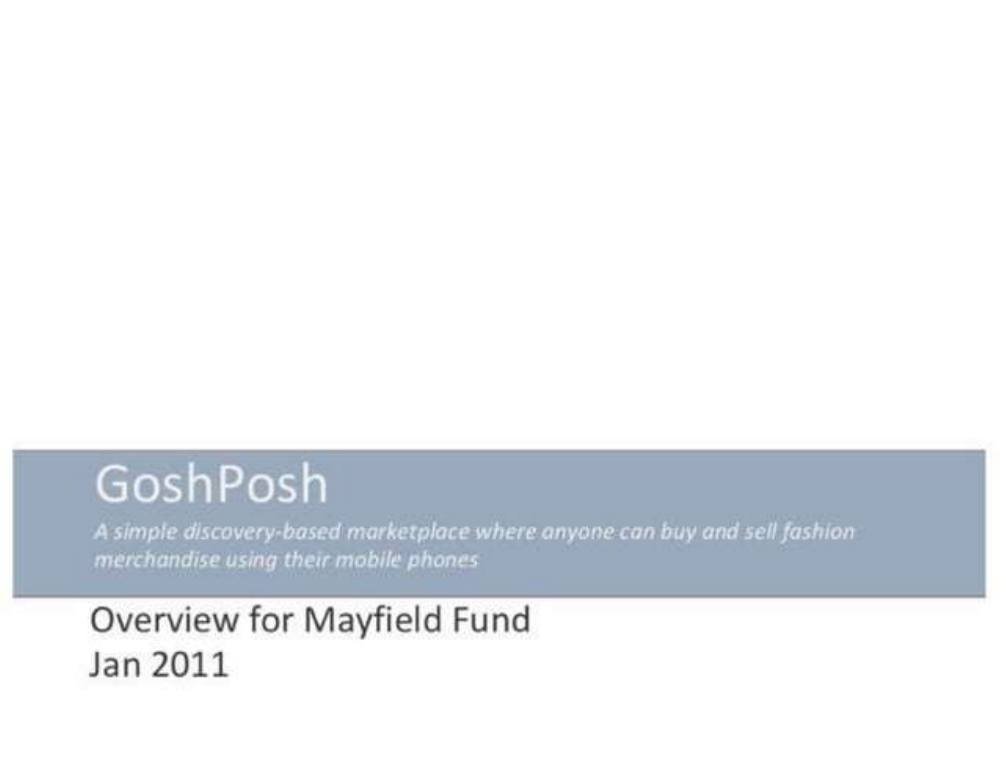 Goshposh pitch deck, cover slide
