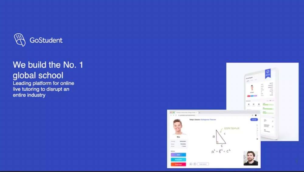 GoStudent pitch deck, cover slide
