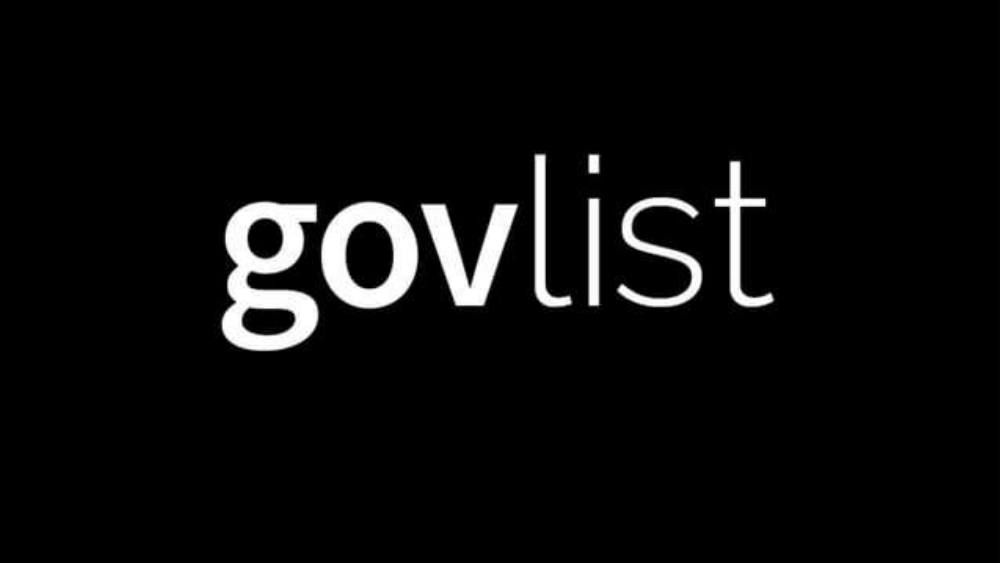 Govlist pitch deck, cover slide