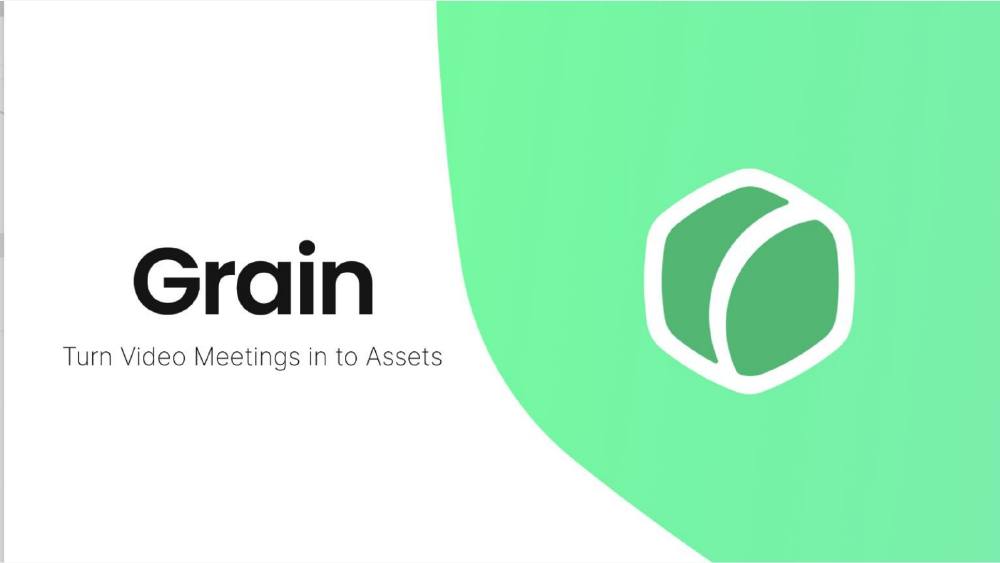 Grain. pitch deck, cover slide