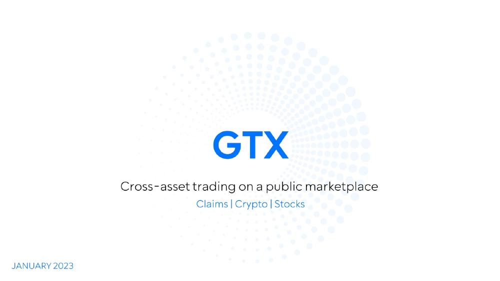 GTx pitch deck, cover slide