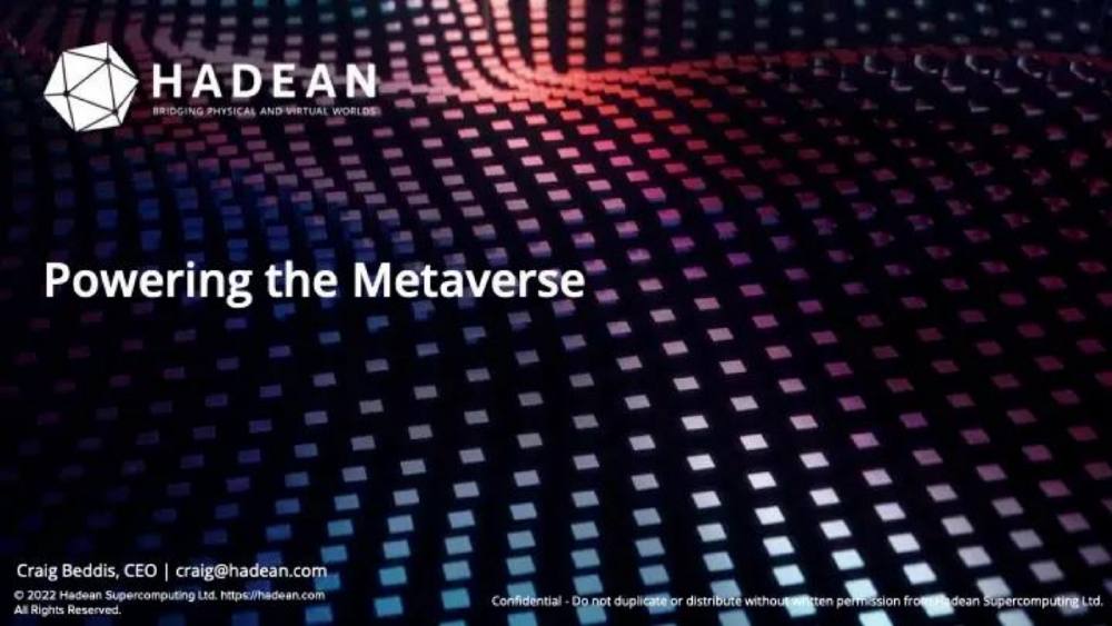 Hadean pitch deck, cover slide