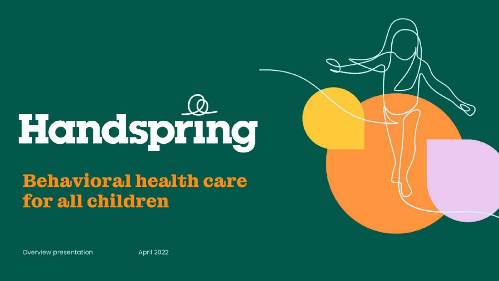 Handspring Health pitch deck, cover slide