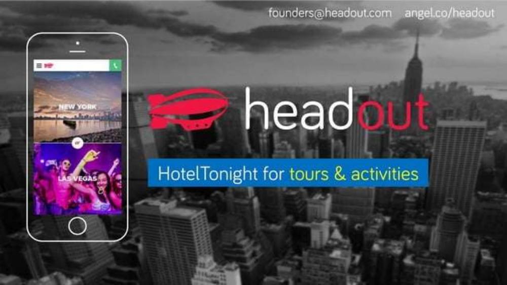 Headout pitch deck, cover slide
