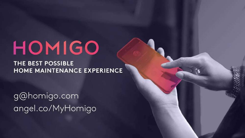 Homigo pitch deck, cover slide