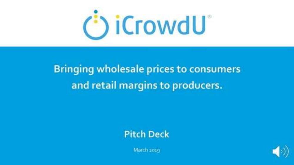 Icrowdu pitch deck, cover slide