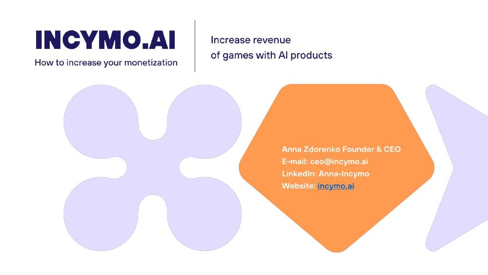 INCYMO AI pitch deck, cover slide