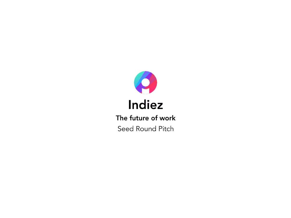 Indeiez pitch deck, cover slide