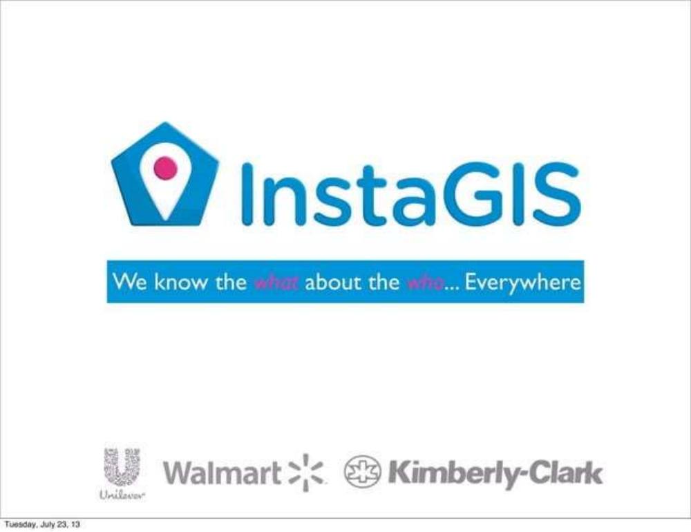 InstaGIS pitch deck, cover slide