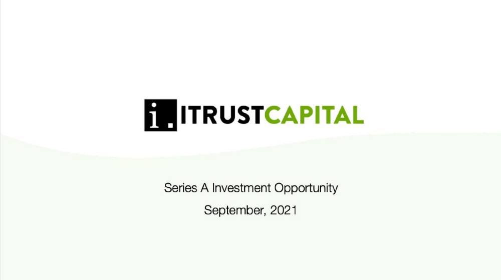 iTrustCapital pitch deck, cover slide