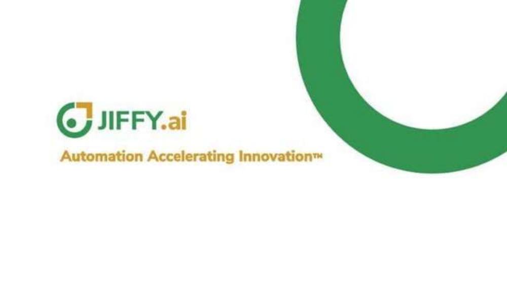 JIFFYAI pitch deck, cover slide
