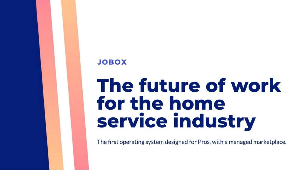 Jobox pitch deck, cover slide