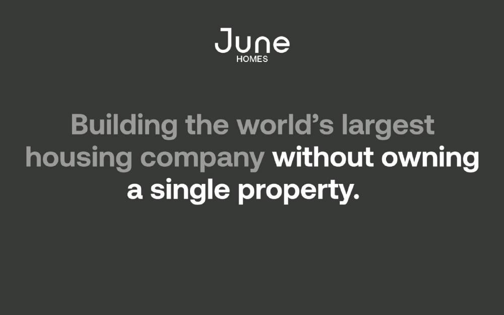 June Homes pitch deck, cover slide