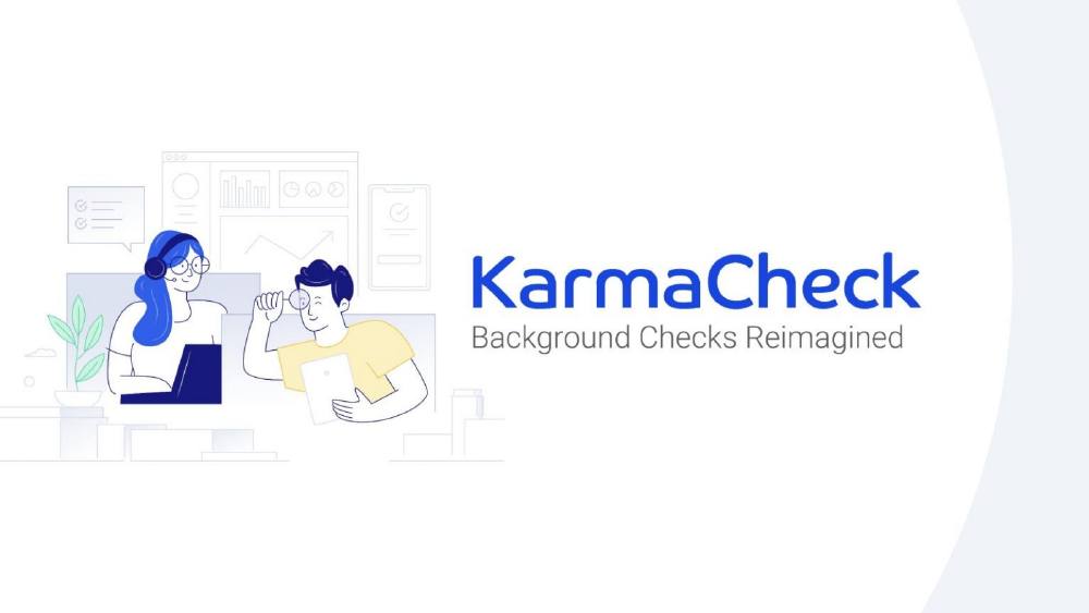 KarmaCheck pitch deck, cover slide